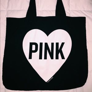 Black and white PINK Victoria’s Secret tote bag.